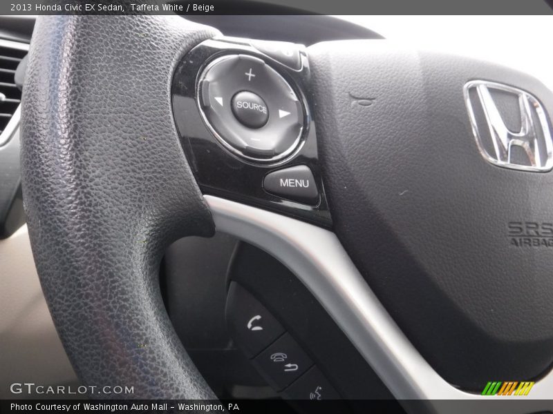 Taffeta White / Beige 2013 Honda Civic EX Sedan