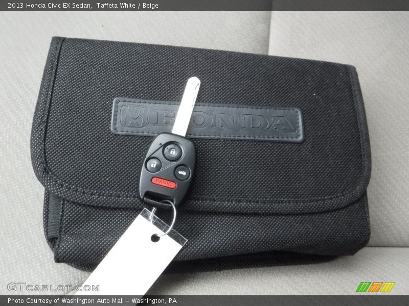 Taffeta White / Beige 2013 Honda Civic EX Sedan