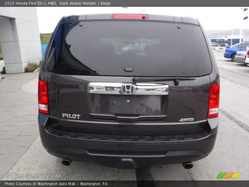 Dark Amber Metallic / Beige 2013 Honda Pilot EX-L 4WD