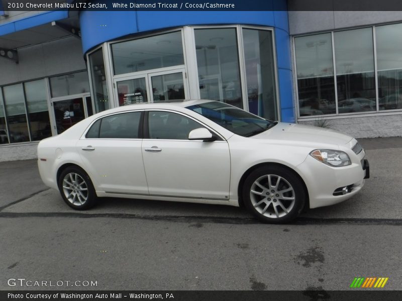 White Diamond Tricoat / Cocoa/Cashmere 2010 Chevrolet Malibu LTZ Sedan