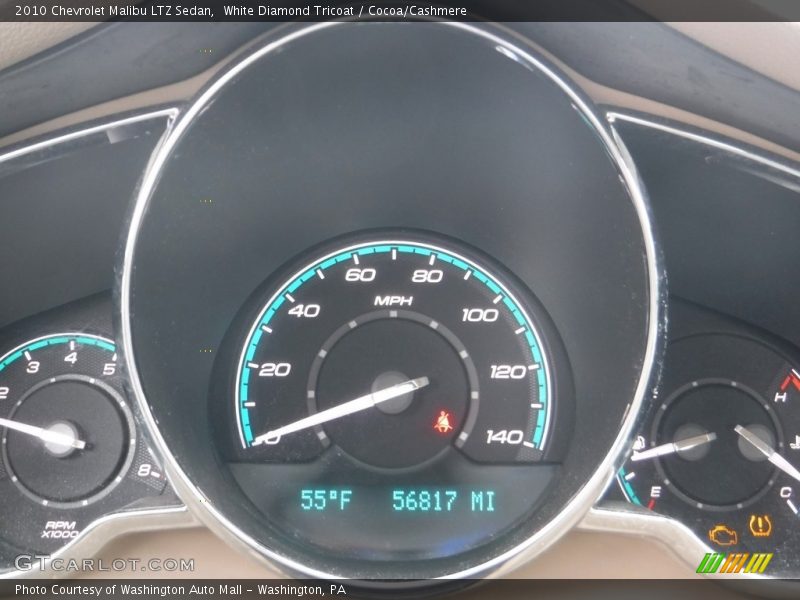 White Diamond Tricoat / Cocoa/Cashmere 2010 Chevrolet Malibu LTZ Sedan