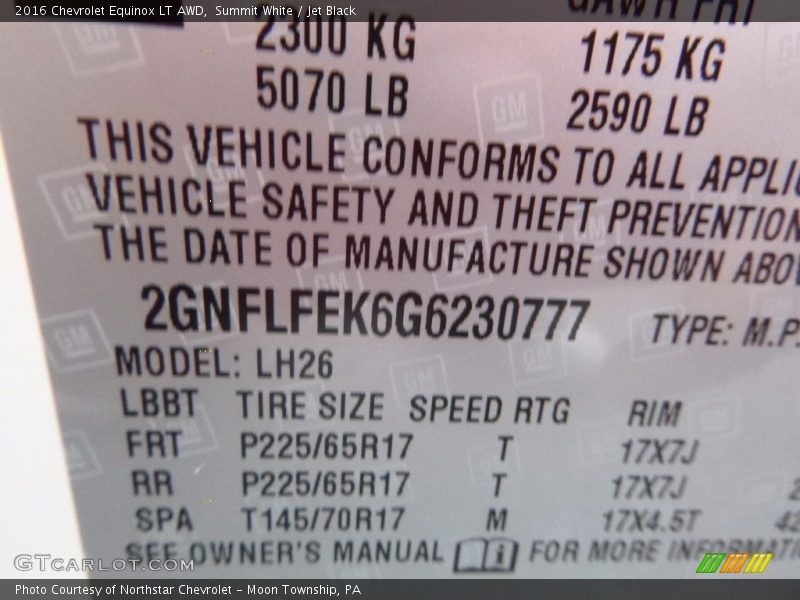 Summit White / Jet Black 2016 Chevrolet Equinox LT AWD