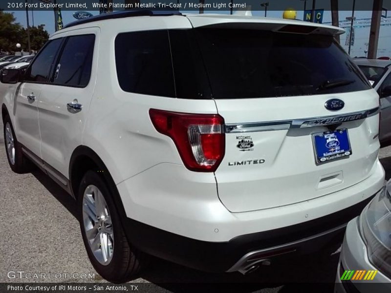 White Platinum Metallic Tri-Coat / Medium Light Camel 2016 Ford Explorer Limited