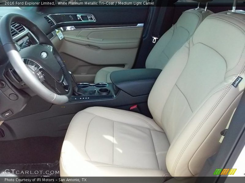 White Platinum Metallic Tri-Coat / Medium Light Camel 2016 Ford Explorer Limited