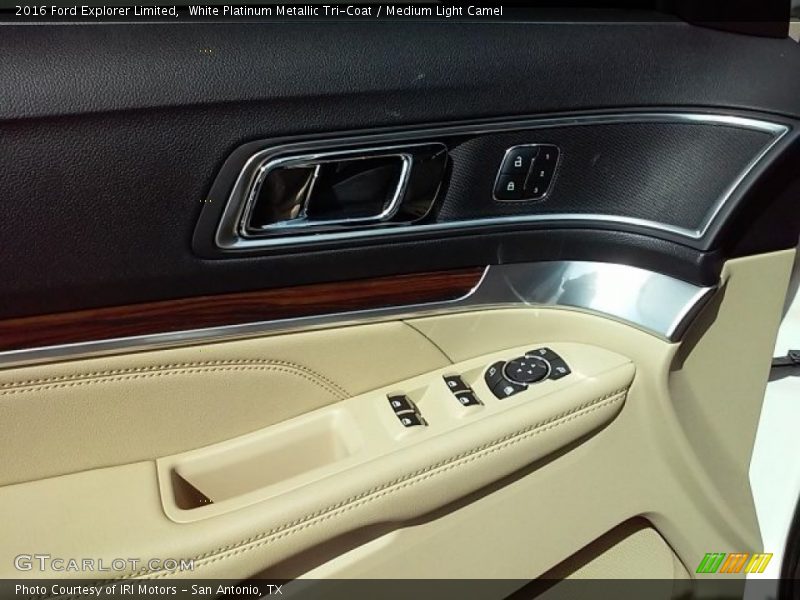 White Platinum Metallic Tri-Coat / Medium Light Camel 2016 Ford Explorer Limited