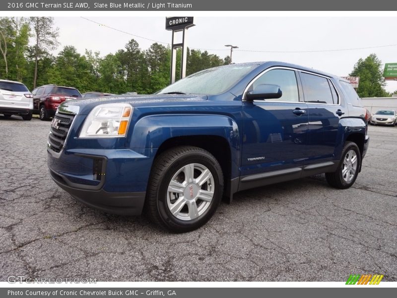 Slate Blue Metallic / Light Titanium 2016 GMC Terrain SLE AWD