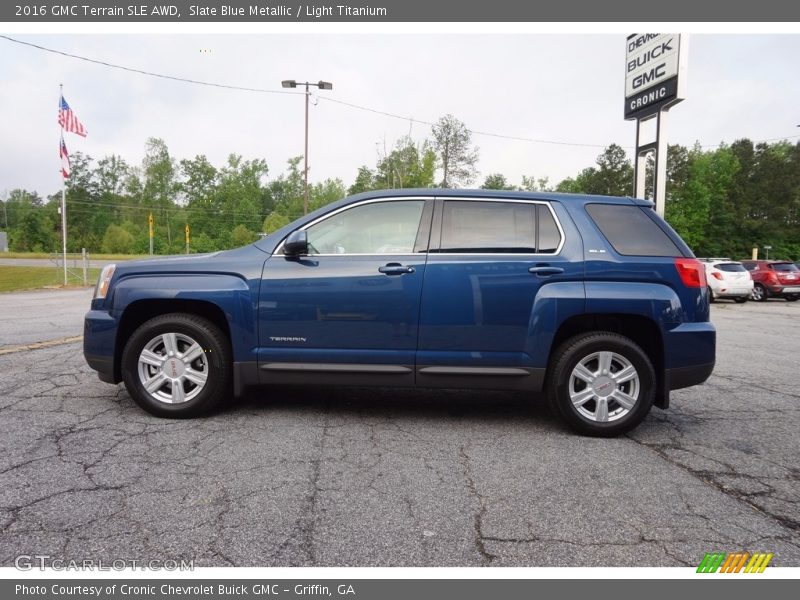 Slate Blue Metallic / Light Titanium 2016 GMC Terrain SLE AWD