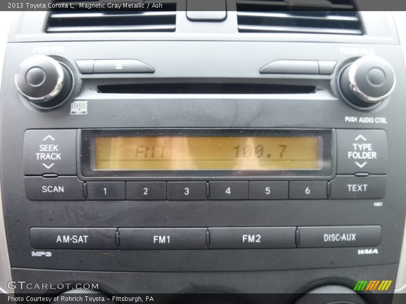 Magnetic Gray Metallic / Ash 2013 Toyota Corolla L