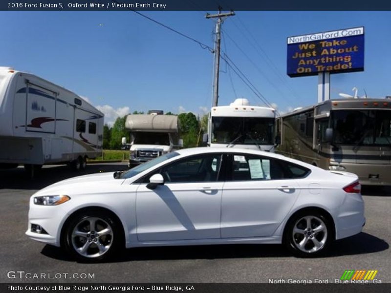 Oxford White / Medium Earth Gray 2016 Ford Fusion S