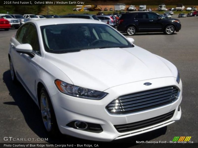 Oxford White / Medium Earth Gray 2016 Ford Fusion S