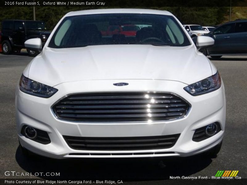 Oxford White / Medium Earth Gray 2016 Ford Fusion S