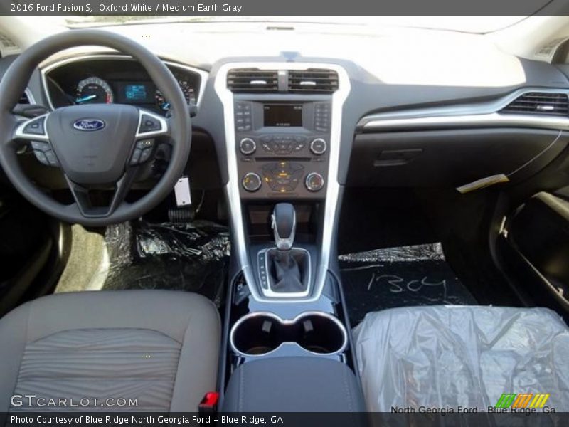 Oxford White / Medium Earth Gray 2016 Ford Fusion S