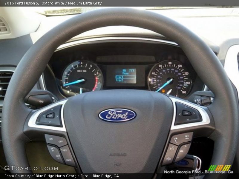 Oxford White / Medium Earth Gray 2016 Ford Fusion S