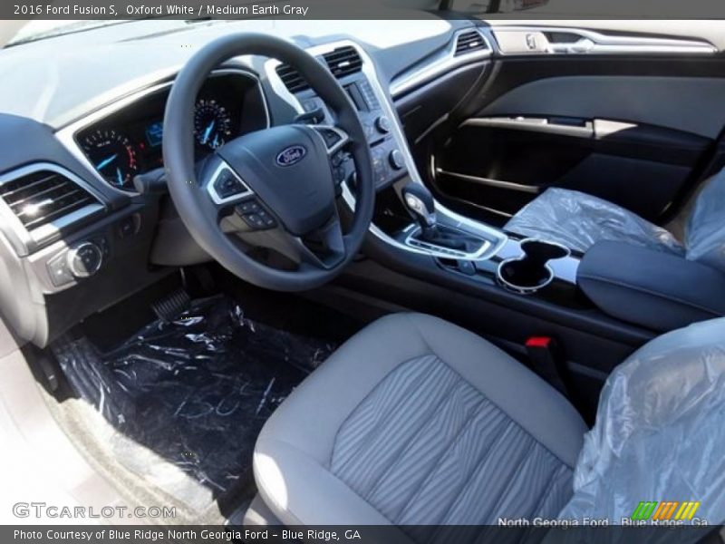 Oxford White / Medium Earth Gray 2016 Ford Fusion S
