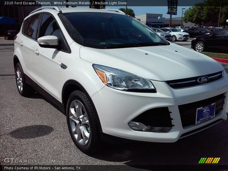 White Platinum Metallic / Medium Light Stone 2016 Ford Escape Titanium