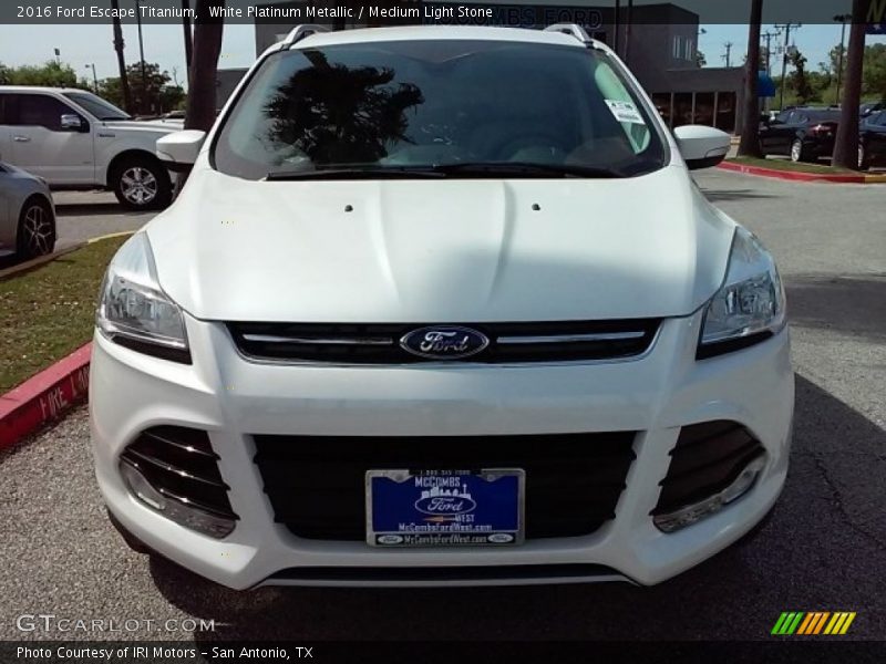 White Platinum Metallic / Medium Light Stone 2016 Ford Escape Titanium