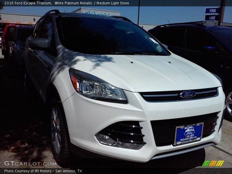 White Platinum Metallic / Medium Light Stone 2016 Ford Escape Titanium