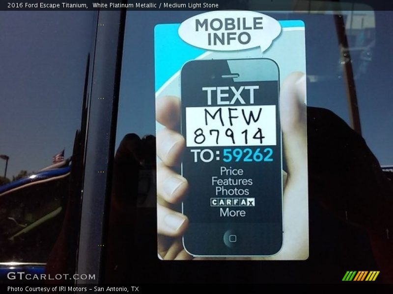 White Platinum Metallic / Medium Light Stone 2016 Ford Escape Titanium