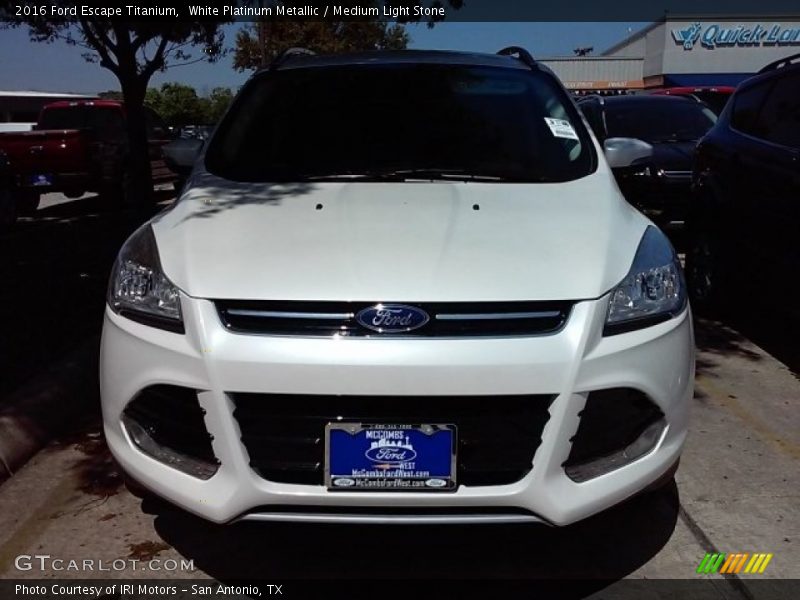 White Platinum Metallic / Medium Light Stone 2016 Ford Escape Titanium