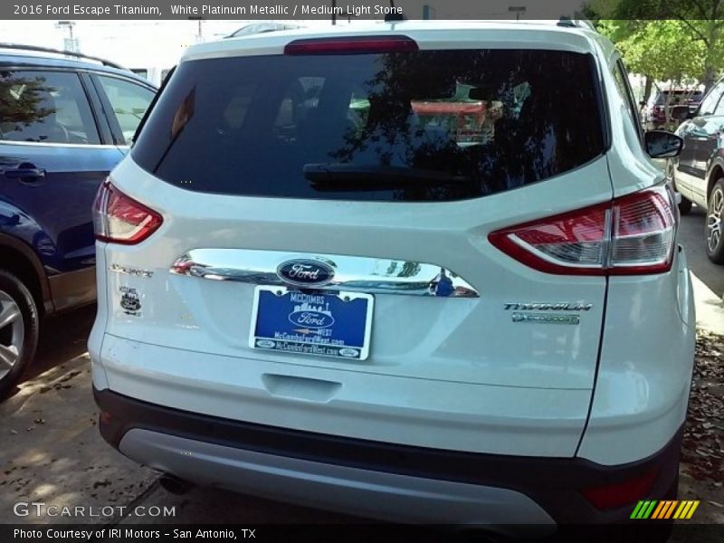 White Platinum Metallic / Medium Light Stone 2016 Ford Escape Titanium