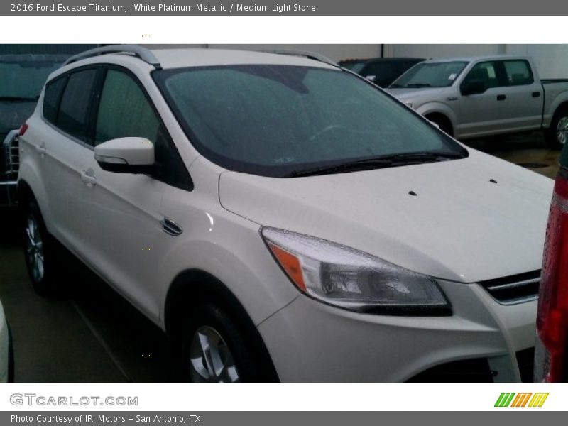 White Platinum Metallic / Medium Light Stone 2016 Ford Escape Titanium