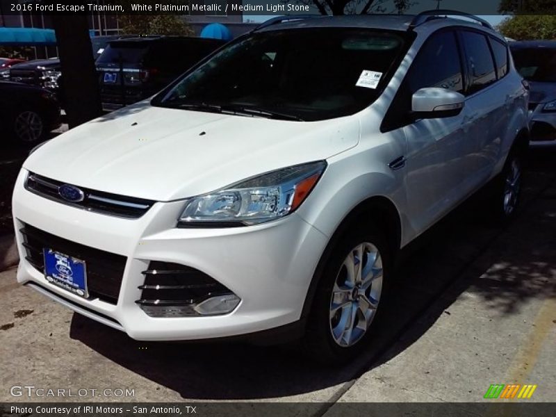 White Platinum Metallic / Medium Light Stone 2016 Ford Escape Titanium