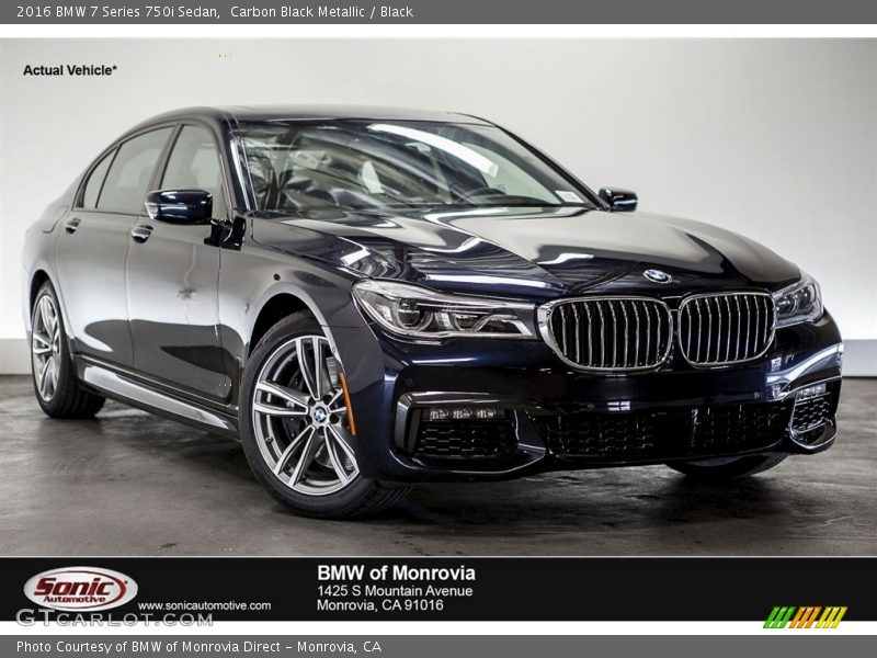 Carbon Black Metallic / Black 2016 BMW 7 Series 750i Sedan
