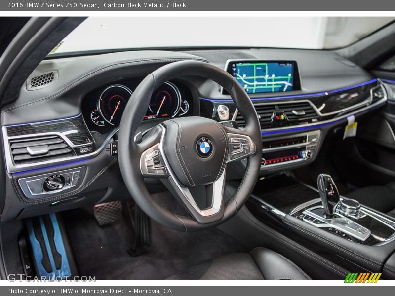 Carbon Black Metallic / Black 2016 BMW 7 Series 750i Sedan