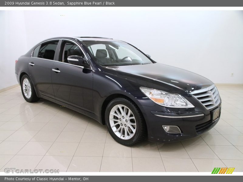 Sapphire Blue Pearl / Black 2009 Hyundai Genesis 3.8 Sedan