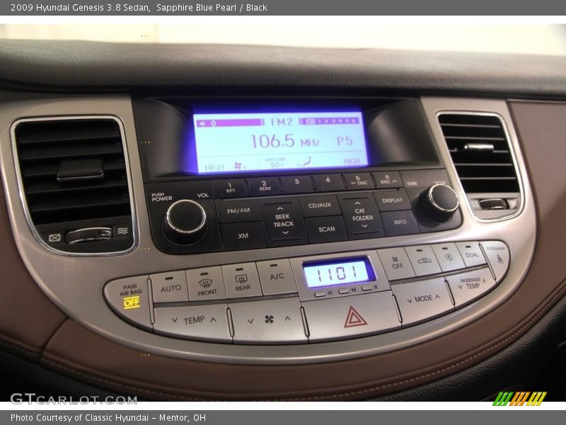 Sapphire Blue Pearl / Black 2009 Hyundai Genesis 3.8 Sedan