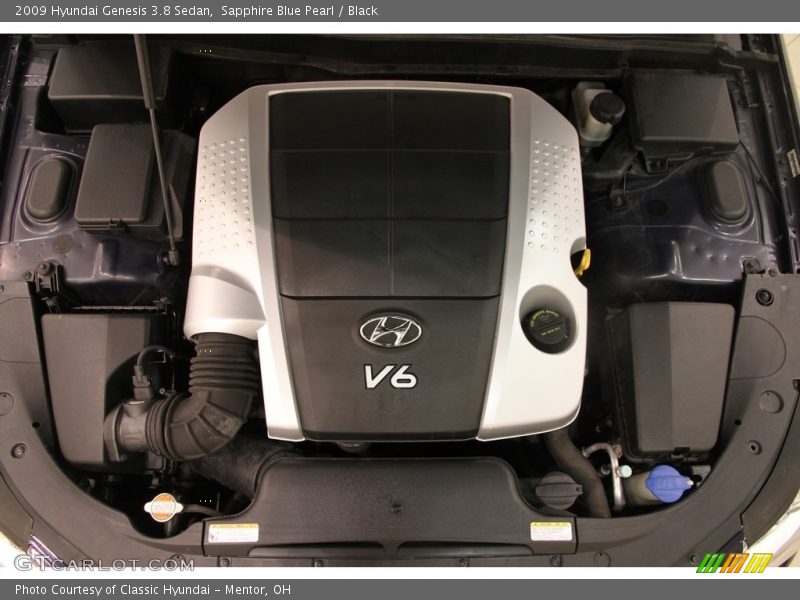 Sapphire Blue Pearl / Black 2009 Hyundai Genesis 3.8 Sedan