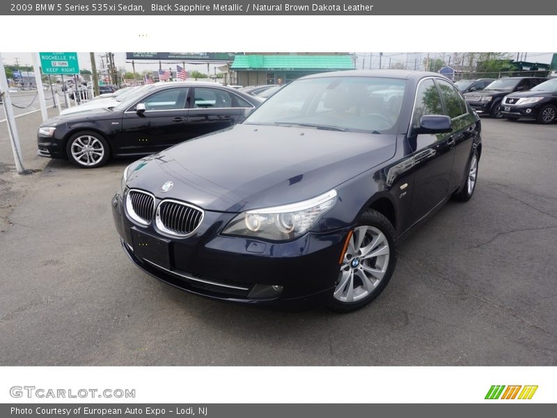 Black Sapphire Metallic / Natural Brown Dakota Leather 2009 BMW 5 Series 535xi Sedan