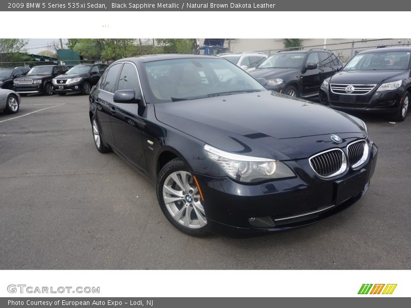 Black Sapphire Metallic / Natural Brown Dakota Leather 2009 BMW 5 Series 535xi Sedan