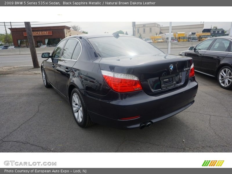 Black Sapphire Metallic / Natural Brown Dakota Leather 2009 BMW 5 Series 535xi Sedan