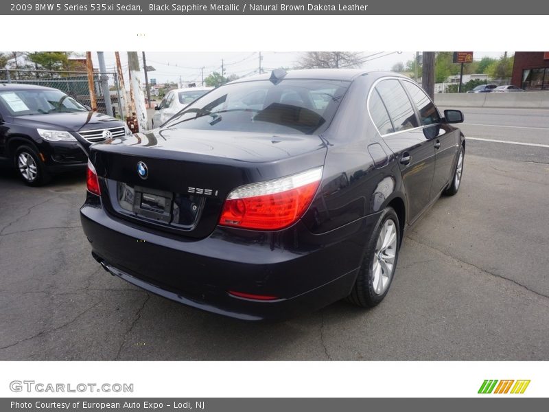Black Sapphire Metallic / Natural Brown Dakota Leather 2009 BMW 5 Series 535xi Sedan