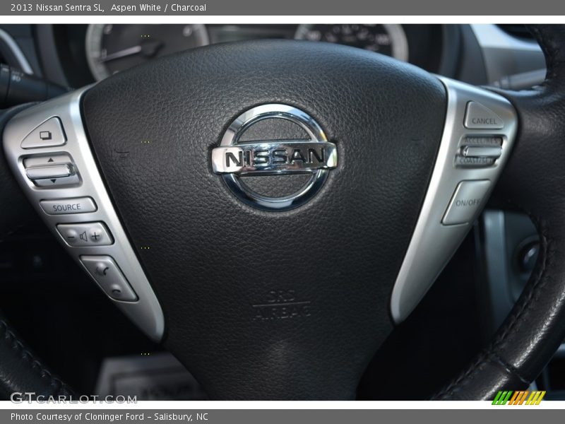 Aspen White / Charcoal 2013 Nissan Sentra SL