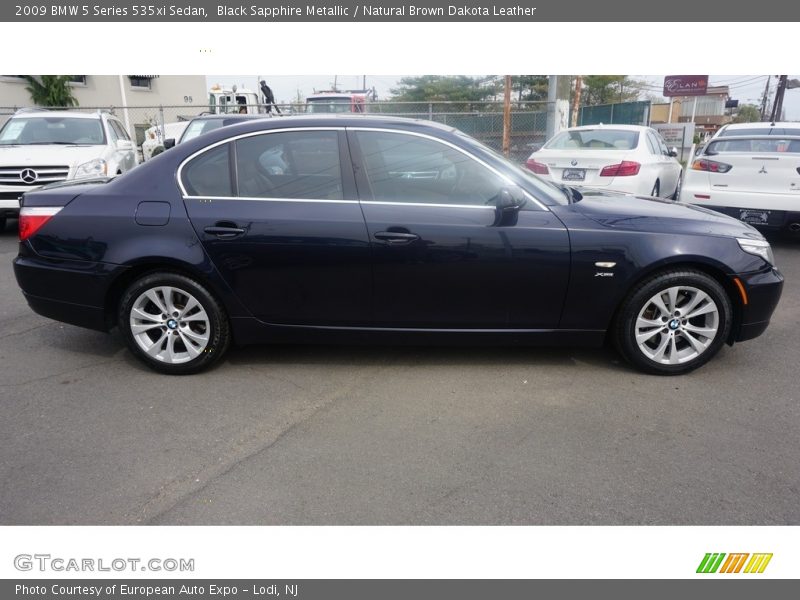 Black Sapphire Metallic / Natural Brown Dakota Leather 2009 BMW 5 Series 535xi Sedan