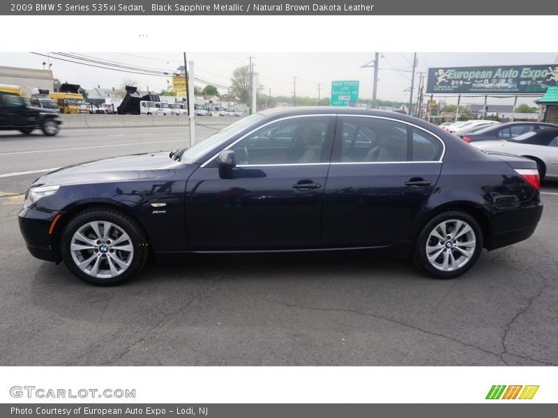 Black Sapphire Metallic / Natural Brown Dakota Leather 2009 BMW 5 Series 535xi Sedan