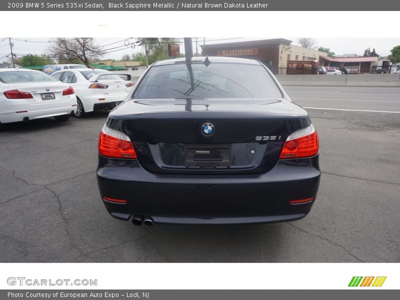 Black Sapphire Metallic / Natural Brown Dakota Leather 2009 BMW 5 Series 535xi Sedan