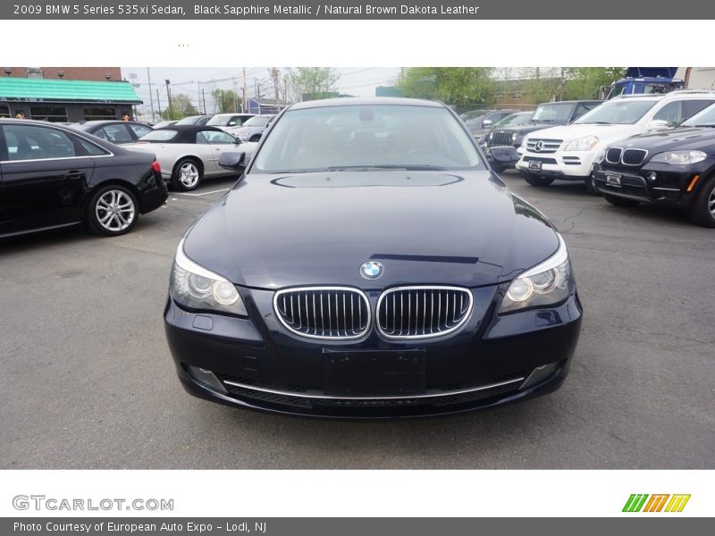 Black Sapphire Metallic / Natural Brown Dakota Leather 2009 BMW 5 Series 535xi Sedan