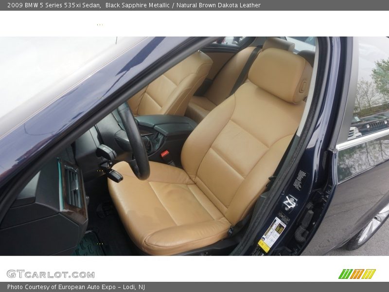 Black Sapphire Metallic / Natural Brown Dakota Leather 2009 BMW 5 Series 535xi Sedan