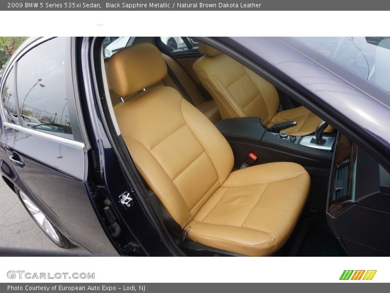 Black Sapphire Metallic / Natural Brown Dakota Leather 2009 BMW 5 Series 535xi Sedan