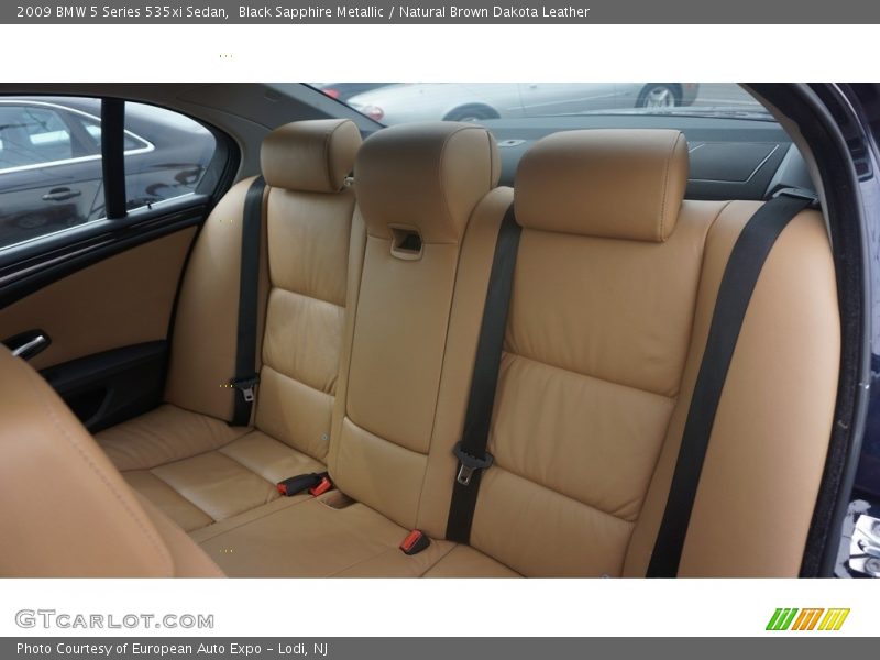 Black Sapphire Metallic / Natural Brown Dakota Leather 2009 BMW 5 Series 535xi Sedan
