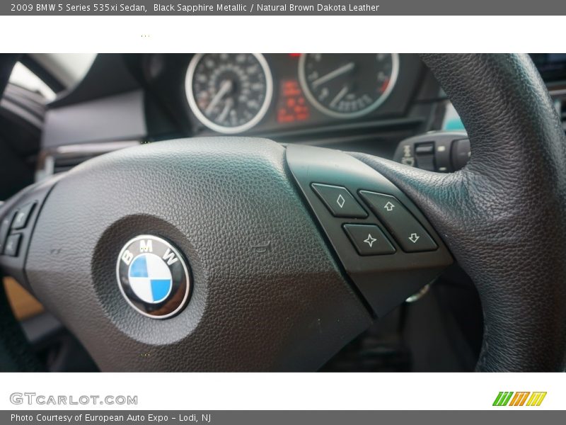 Black Sapphire Metallic / Natural Brown Dakota Leather 2009 BMW 5 Series 535xi Sedan