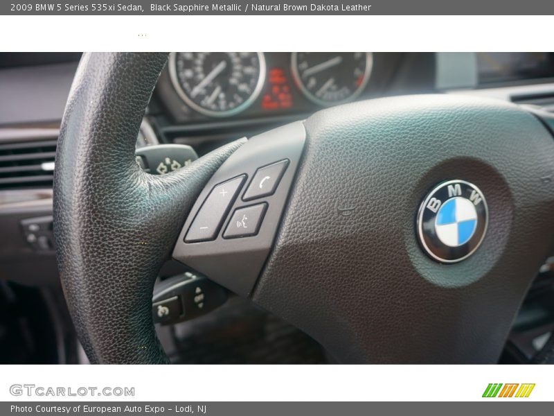 Black Sapphire Metallic / Natural Brown Dakota Leather 2009 BMW 5 Series 535xi Sedan
