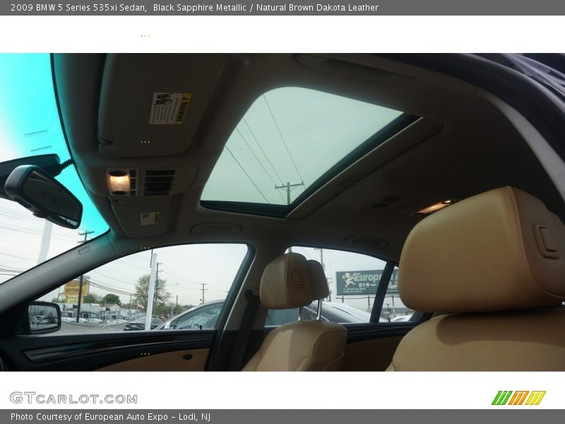 Black Sapphire Metallic / Natural Brown Dakota Leather 2009 BMW 5 Series 535xi Sedan