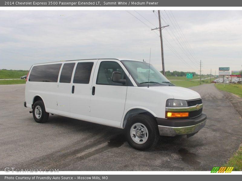 Summit White / Medium Pewter 2014 Chevrolet Express 3500 Passenger Extended LT