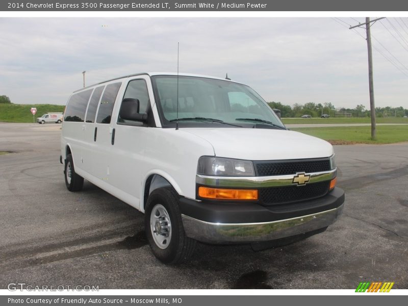 Summit White / Medium Pewter 2014 Chevrolet Express 3500 Passenger Extended LT
