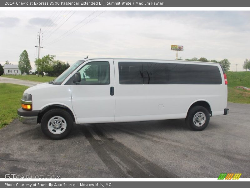 Summit White / Medium Pewter 2014 Chevrolet Express 3500 Passenger Extended LT