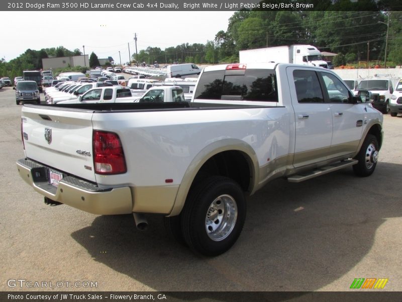 Bright White / Light Pebble Beige/Bark Brown 2012 Dodge Ram 3500 HD Laramie Crew Cab 4x4 Dually